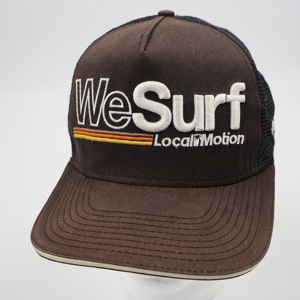 Local Motion Trucker Hat Mens OSFA Brown We Surf Hawaii New Era 9FIFTY Snapback